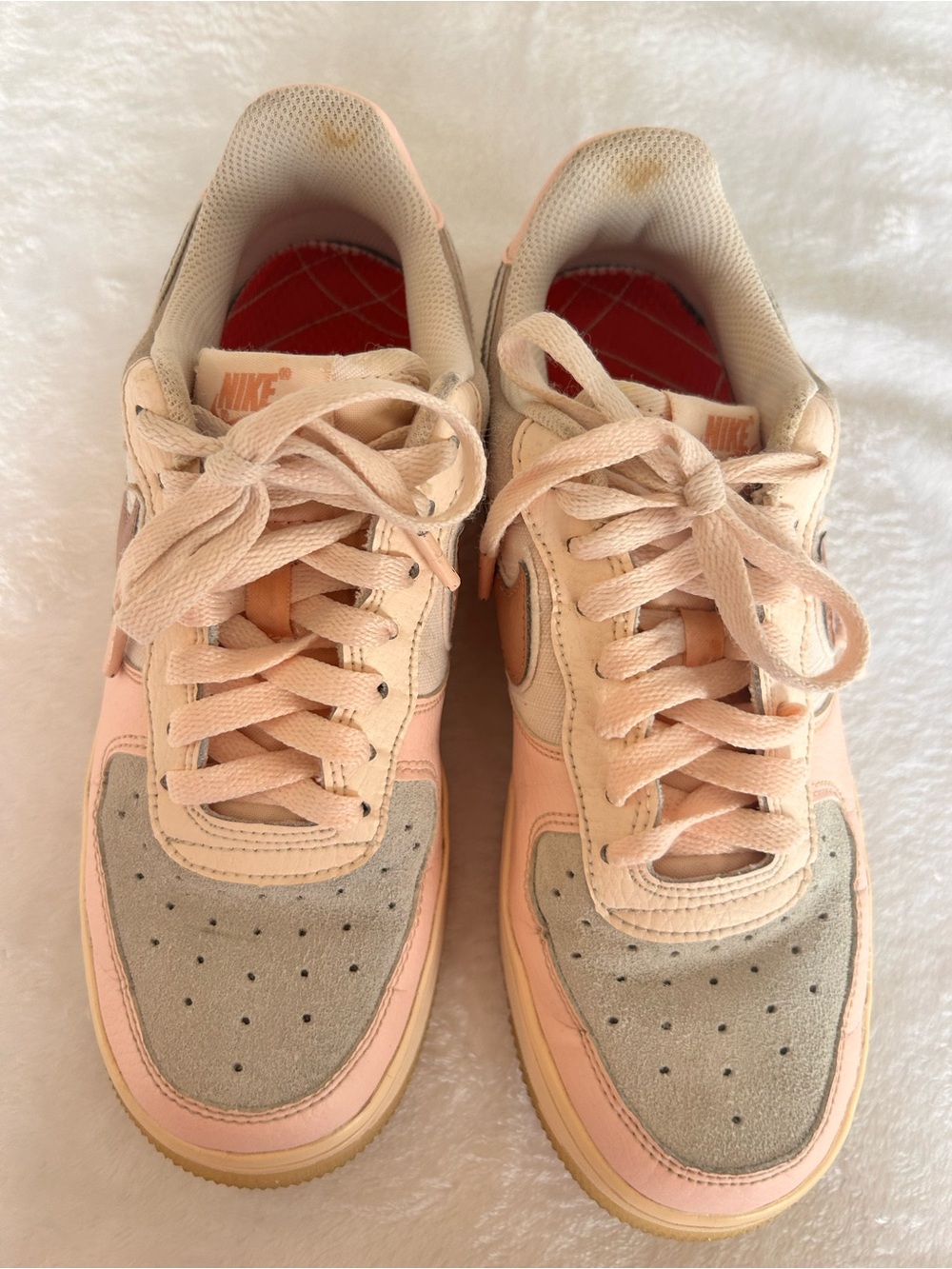 Nike Low Top Sneakers - Pink & Light Gray Accents, insoles Dr. Sholls